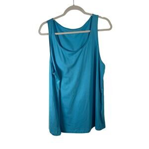 J Jill Easy A-Line Tank Top Aqua Blue Pima Cotton Modal Capsole NEW Womens XL